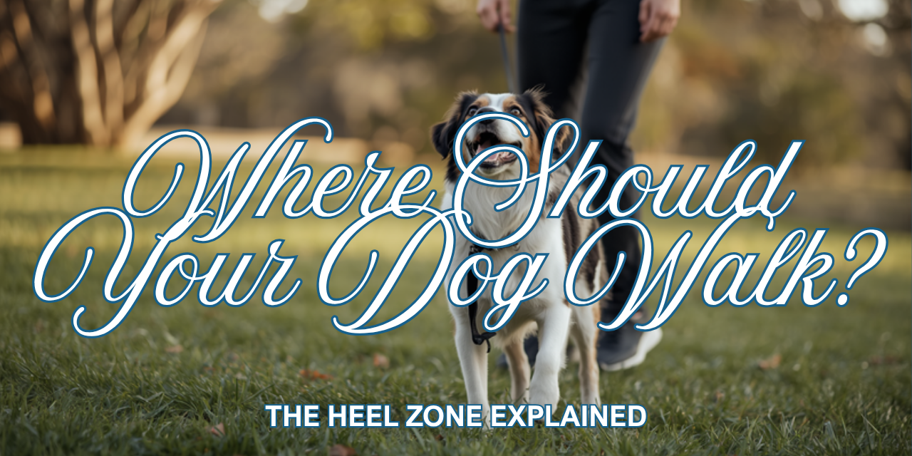 Walkys Dog Training Academy blog: Where Should Your Dog Walk on a Lead? The Heel Zone Explained