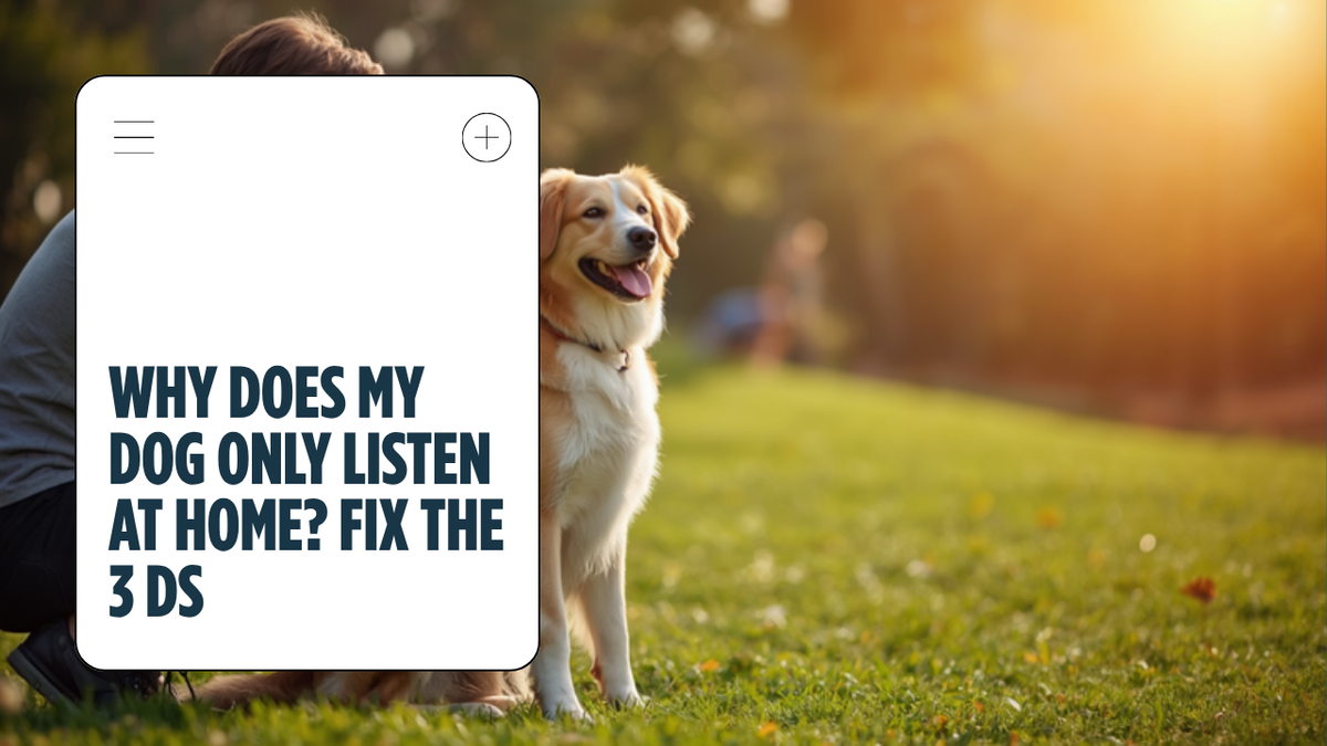 Walkys Dog Training Academy blog: Why Does My Dog Only Listen at Home? Fix the 3 Ds