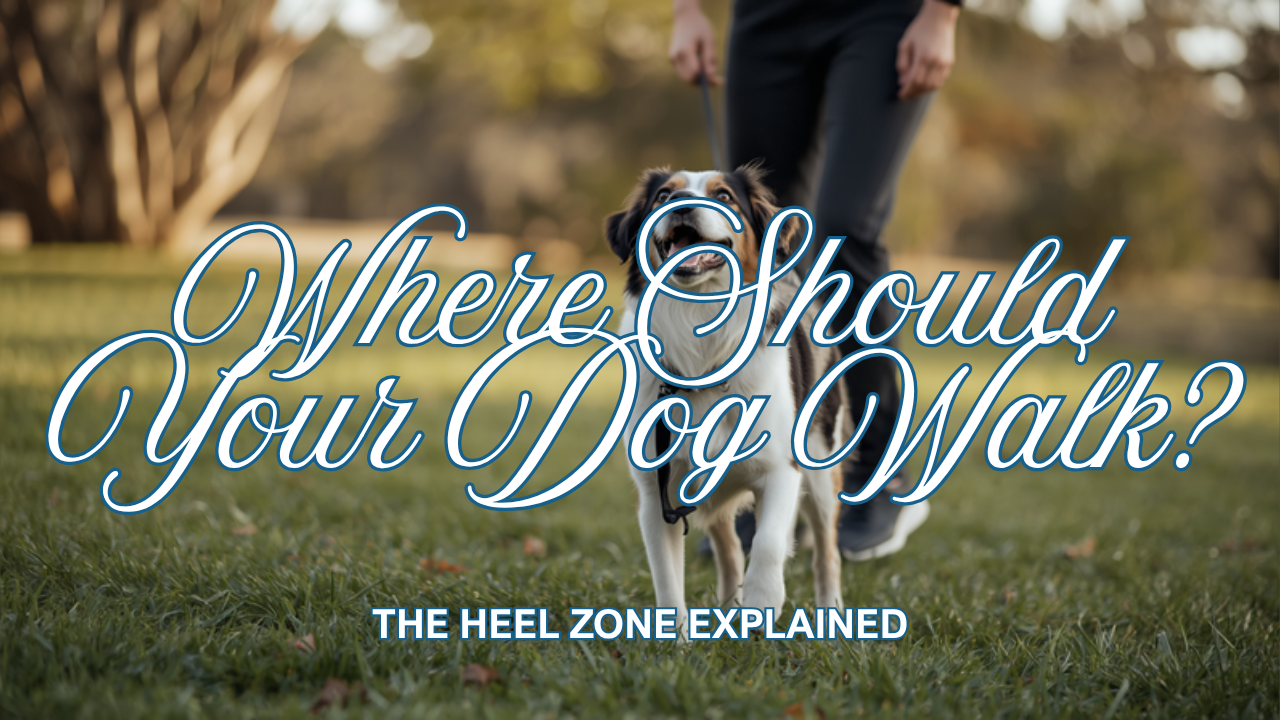 Walkys Dog Training Academy blog: Where Should Your Dog Walk on a Lead? The Heel Zone Explained